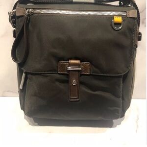 TUMI Brown Nylon Messenger Crossbody Bag